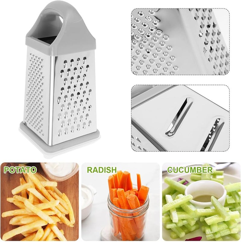 Mobestech Stainless Steel Vegetable Grater Multi Functional Kitchen Slicer with Protective Hand Guard - Image 5